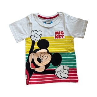 Kurzärmliges Disney T-Shirt für Jungen | "MickeyMouse" | Mehrfarbig | weiß-mehrfarbig,116