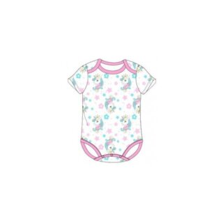 Kurzarm-Body für Kleinkinder | verschiedene Motive |  Niedlich & Bequem |  weiß-Einhorn,92