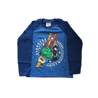 Jungs Langarm-Shirt | Marvel | Schwarz-weiß oder Blau | blau,122