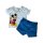 Jungen-Baby Set | Kurz | "Mickey Mouse"  | Weiß-Dunkelblau oder Grau-Hellblau |  grau-hellblau,80
