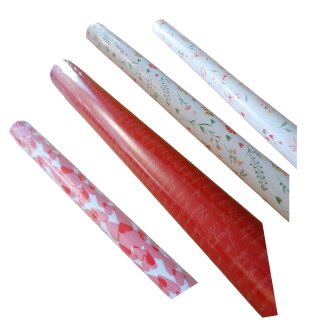 Clairefontaine Geschenkpapier „Amore“ | 70 cm × 2 m | 4 romantische Motive