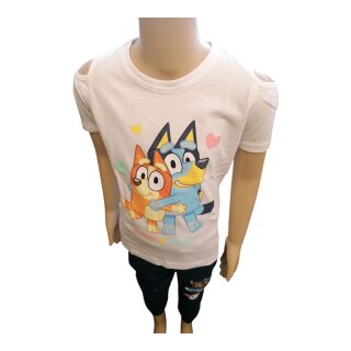 Kurzarm-Shirt für Mädchen  Bluey und Bingo "Freunde" | weiß,110
