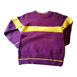 Gryffindor Strickpullover | Braun mit gelbem Streifen | gesticktes Logo 128