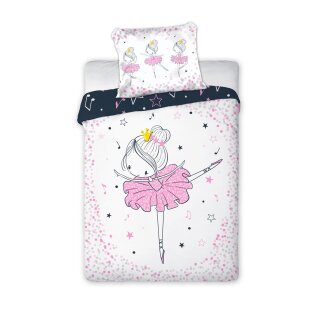 Baby-Bettwäsche „Traumtänzerin“ – Ballerina | 100×135 cm + 40×60 cm | 100 % Baumwolle | 2-teilig | mit Reißverschluss | atmungsaktiv & pflegeleicht