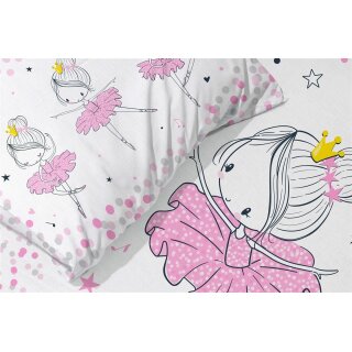 Baby-Bettwäsche „Traumtänzerin“ – Ballerina | 100×135 cm + 40×60 cm | 100 % Baumwolle | 2-teilig | mit Reißverschluss | atmungsaktiv & pflegeleicht
