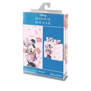 Kinder-Bettwäsche „Minnie Mouse – Happy Day“ 140x200 + 70x90 | 100 % Baumwolle | Reißverschluss