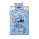 Kinder-Bettwäsche „Stitch hat eine Idee“ 160x200 + 70x80 | 100 % Baumwolle | Reißverschluss