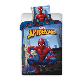 Kinder-Bettwäsche „Spider-Man“ 160x200 + 70x80 | 100 % Baumwolle | Reißverschluss
