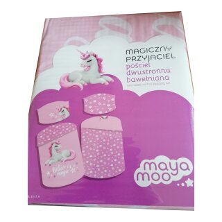 Kinder-Bettwäsche „Einhorn – Believe in Magic“ 100x135 + 40x60 | 100 % Baumwolle | Reißverschluss