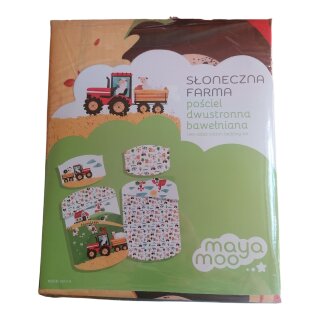 Bauernhof Baby-Bettwäsche „Green Fields“ 100x135 + 40x60, 100 % Baumwolle, wendbar, Reißverschluss