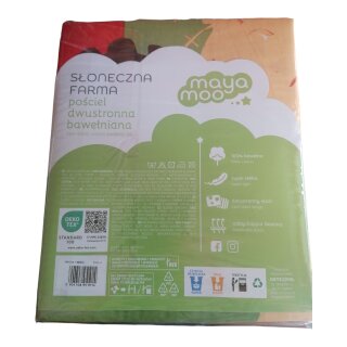Bauernhof Baby-Bettwäsche „Green Fields“ 100x135 + 40x60, 100 % Baumwolle, wendbar, Reißverschluss