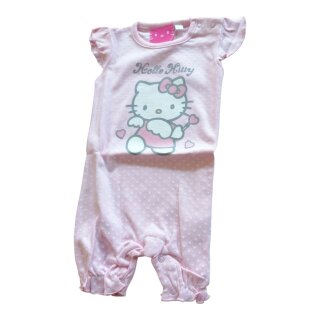 Hello Kitty Babystrampler, kurzarm, rosa, 100 % Baumwolle, Rüschenärmel, Gr. 92