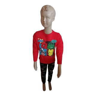 Jungen Pyjama Marvel „THWAK!“ | Langarm & lange Hose |  rot,116