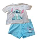 Mädchen Kurz-Pyjama mit T-Shirt & Shorts, Stitch „I’m sweet“, Grau/Blau oder Rosa/Pink, Gr. 92–128