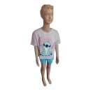 Mädchen Kurz-Pyjama mit T-Shirt & Shorts, Stitch „I’m sweet“, Grau/Blau oder Rosa/Pink, Gr. 92–128