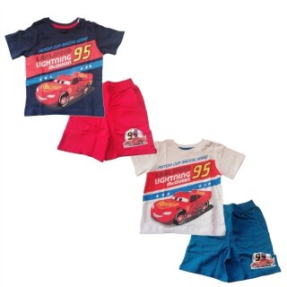 Kurzer Pyjama "Lightning McQeen" | Cars | Blau-Rot oder Weiß-Blau | Größen 98-128 weiß-blau,128