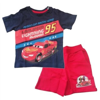 Kurzer Pyjama "Lightning McQeen" | Cars | Blau-Rot oder Weiß-Blau | Größen 98-128 weiß-blau,128