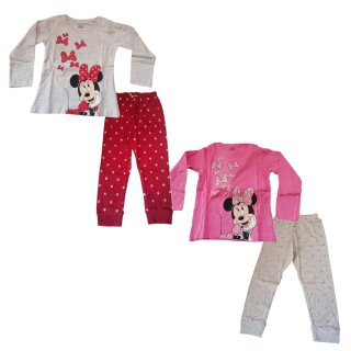 Langer Pyjama für Mädchen | Motiv: Minnie Mouse "Schleifchen"