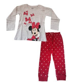 Langer Pyjama für Mädchen | Motiv: Minnie Mouse "Schleifchen"