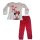 Langer Pyjama f&uuml;r M&auml;dchen | Motiv: Minnie Mouse "Schleifchen" grau-rot,110