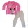 Langer Pyjama f&uuml;r M&auml;dchen | Motiv: Minnie Mouse "Schleifchen" pink-grau,134