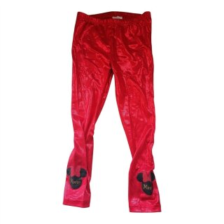 Lange Glitzer-Leggings | "Mickey and Friends" | mit Minnie Mouse-Logo | rot, 134