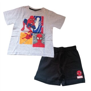 Kurzes Jungen-Bekleidungsset | "Spider-Man" | T-Shirt und Hose | grau/schwarz,110