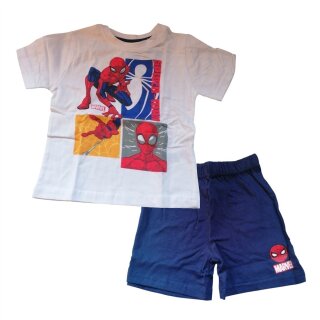 Kurzes Jungen-Bekleidungsset | "Spider-Man" | T-Shirt und Hose | weiß/blau,104