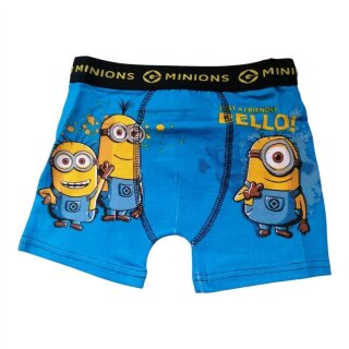 Coole Retro-Shorts für Jungen | Minions | mit Schriftzug "Just a friendly BELLO" | blau, 104