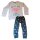 Kinder-Pyjama | lang | Peppa Pig | "George &amp; Friends" | Hellgrau-Petrolblau,92
