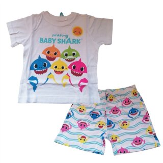 Baby Shark | Kinder-Set | Shirt und Hose | Kurz | Weiß,110